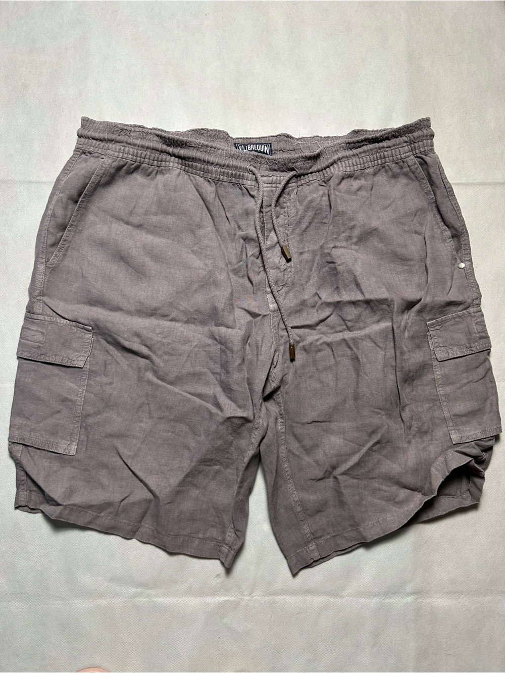 Vilebrequin medium grey linen cargo shorts size XXXL